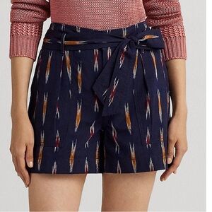 Lauren Ralph Lauren Geo Motif Belted Jacquard Shorts
